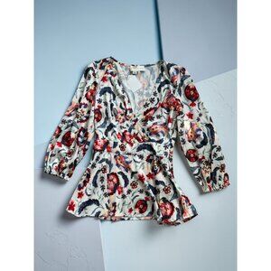 SACHIN & BABI Floral Silk Blend Top Size 0